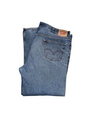 Levis 550 Straight Leg Jeans Mens Big Tall 50 33 Medium Wash Stitched Pockets
